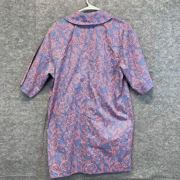 PISTOLA Cover-Up Dress Womens Small Blue Pink Floral Short Sleeve Tie Front NWOT - Picture 13 of 15